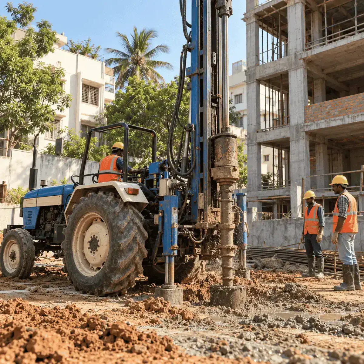 tractor-mounted-piling-rig-coral-apartments